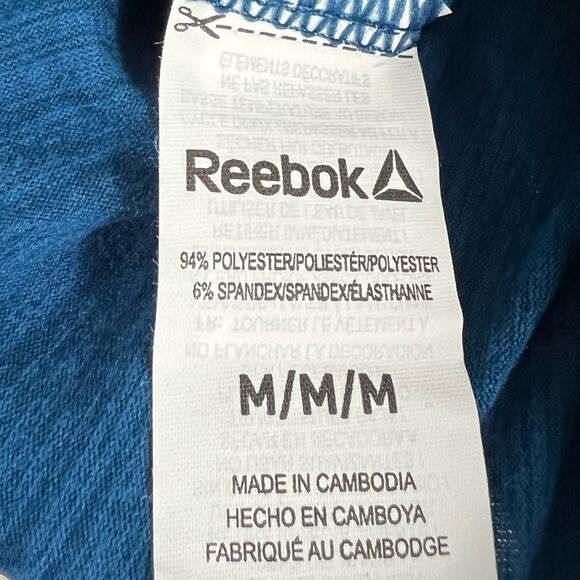 NWT Reebok Long Sleeve T-Shirt Mens M Blue Quick Dry Crewneck Athleisure Basic - Picture 6 of 6
